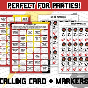 Rock and Roll printable music bingo game