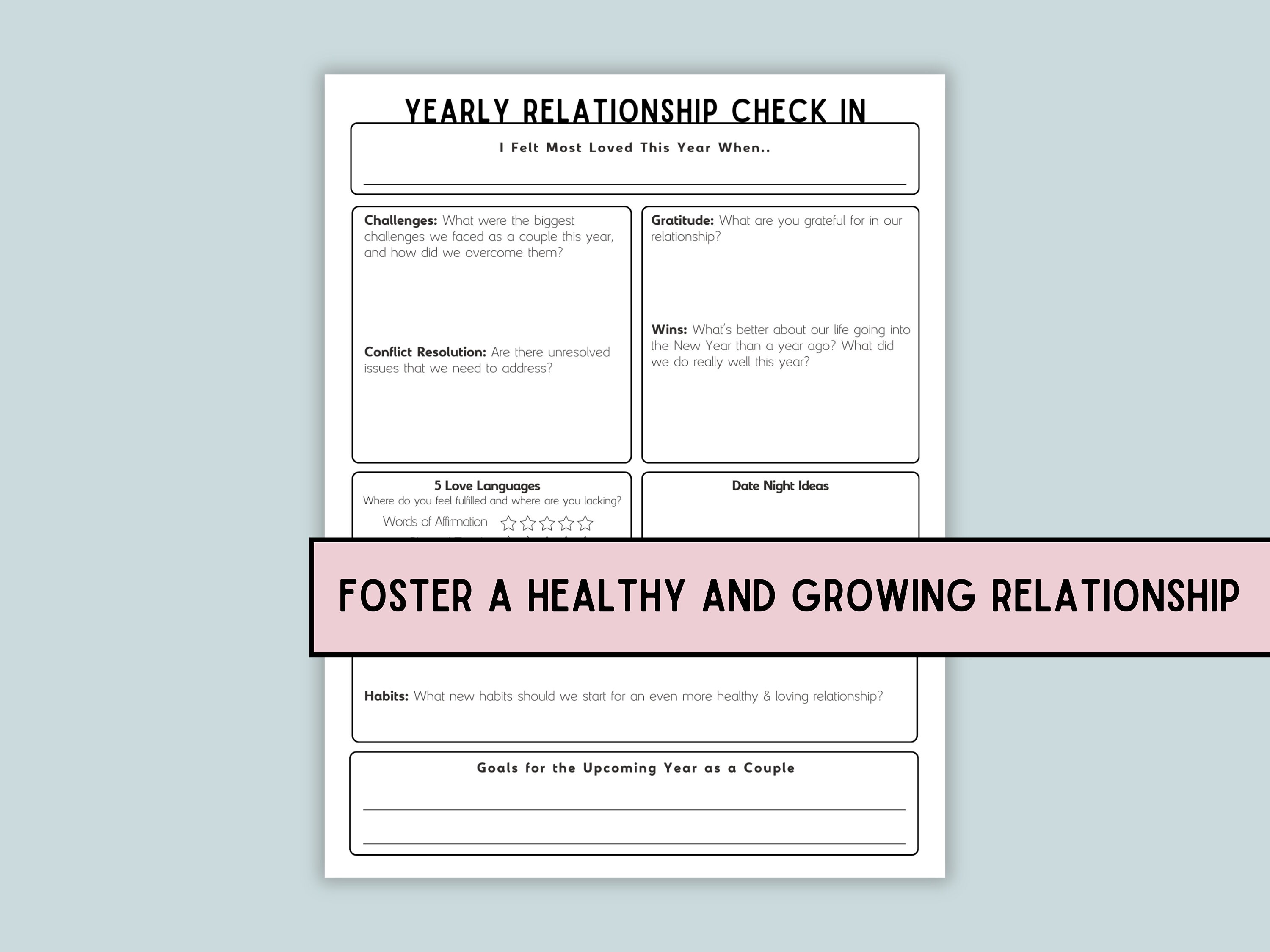 Yearly Relationship Review Couples Check in Year in Review Marriage Yearly Relationship Review Couples Check in Year in Review Marriage
