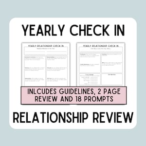 Revisão Anual de Relacionamento | Check-in de Casais | Revisão Anual | Planilha de Atividades de Casamento | Metas Anuais | Para Imprimir | Download em PDF