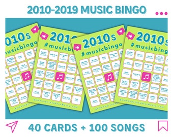 2010er Jahre Musikbingo | 40 Karten zum Ausdrucken (Digitaler Download)