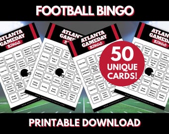 Bingo de fútbol de Atlanta: 50 tarjetas imprimibles (descarga digital)