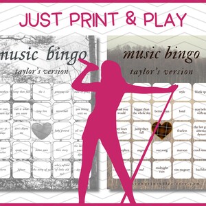 taylor swift music bingo
