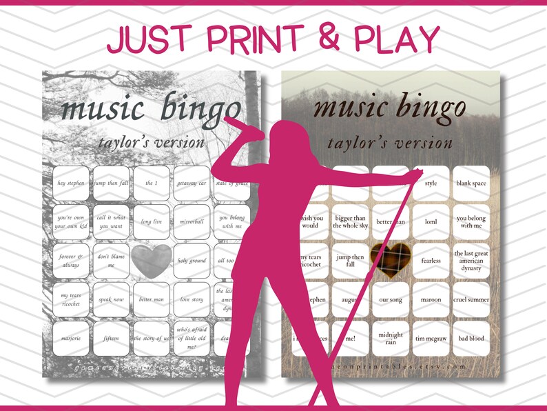 taylor swift music bingo