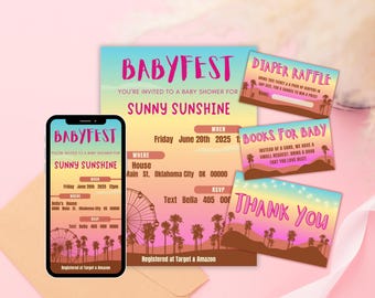 Invitaciones para Babyfest: Baby Shower Boho Festival (Digital)