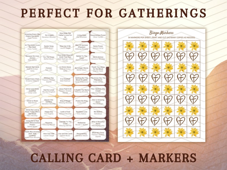 Christian worship music bingo