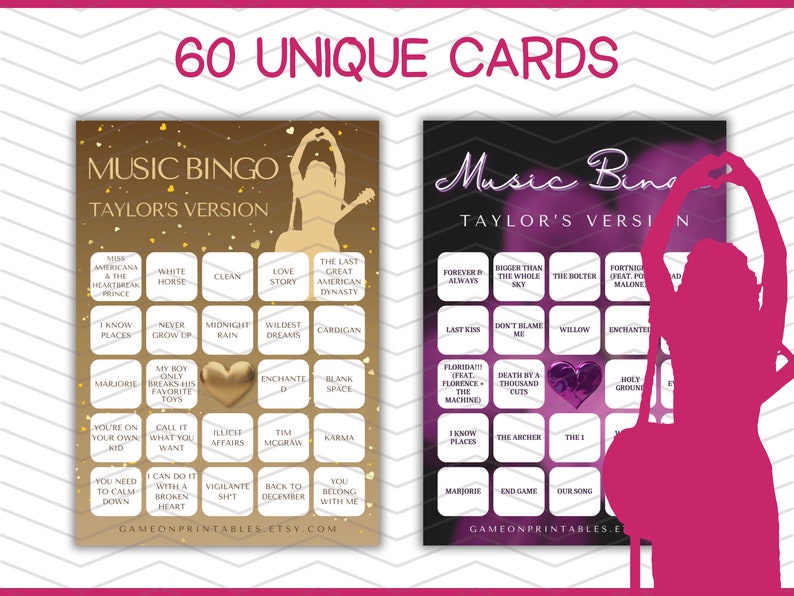 taylor swift music bingo