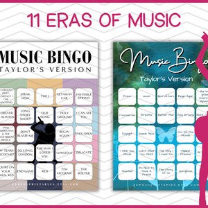 taylor swift music bingo