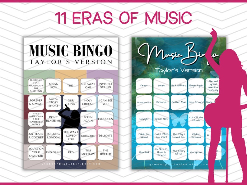 taylor swift music bingo