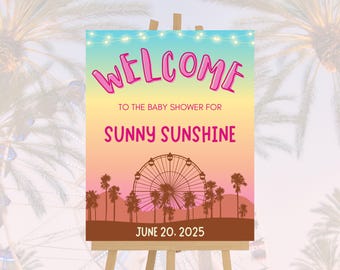 Cartel de bienvenida para baby shower: Póster imprimible y editable (16x20, 8x10) (PDF)