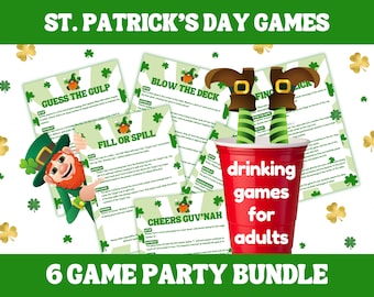Paquete de juegos para beber del Día de San Patricio / Juegos para beber del Día de San Patricio para adultos / Juegos de fiesta del Día de San Patricio / Juegos de fiesta imprimibles