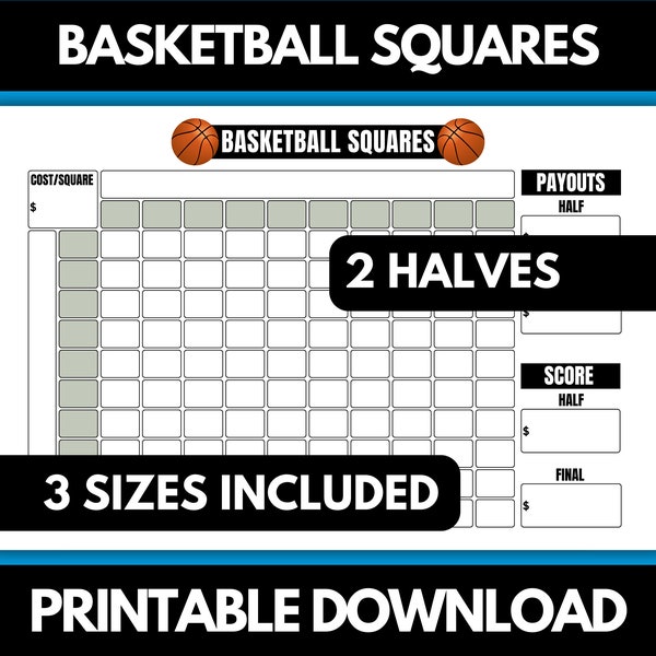 Basketball Pool Squares - Etsy