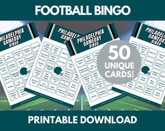 Juego de bingo de fútbol de Filadelfia: 50 tarjetas imprimibles (descarga digital)