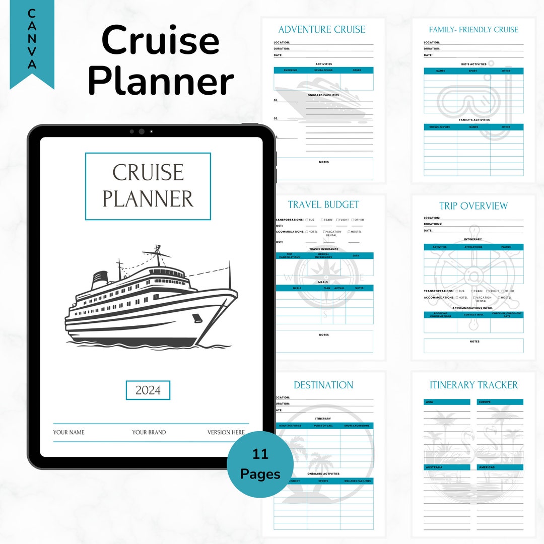 Cruise Planner Printable, Editable Travel Itinerary With Canva, 11 Cruise Planner Printable, Editable Travel Itinerary With Canva, 11