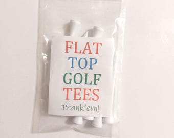 Golf Gag Gift Flat Top Tees White Golf Prank Joke 10pcs