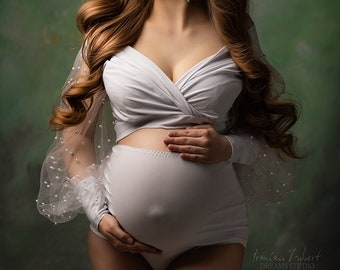 Anastazja Two-piece set consisting of a top and high panties, Glamorous, Feminine, Maternity