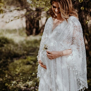 Sofia Lace Maternity Photoshoot Dress | Boho Maxi Baby Bump Gown | Pregnancy Photo Prop | Baby Shower Clothes