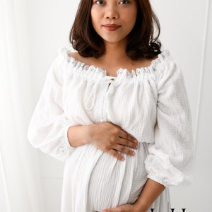Blanka damska ciążowa Vintage, sukienka Boho, sesja zdjęciowa w ciąży, rekwizyty do zdjęć zdjęcie 6