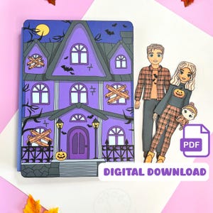 Halloween paper doll busy book DIY gift toy kids Preschool activities kids pretend play girls activity spooky book Printable Dollhouse