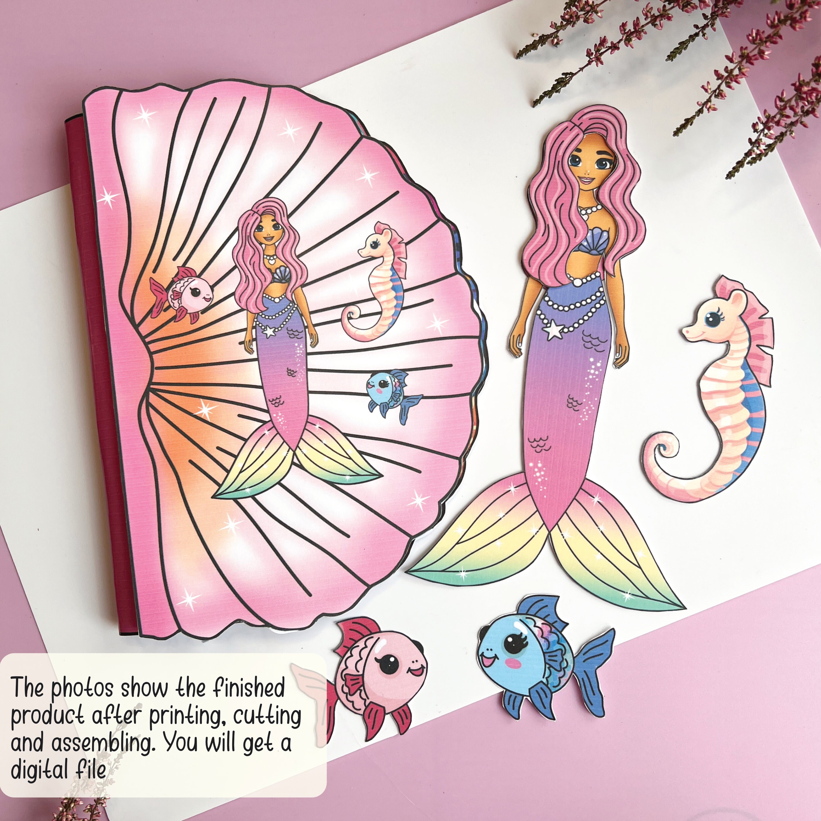 Printable Mermaid Paper Doll and Ocean-themed Activity Book - Etsy