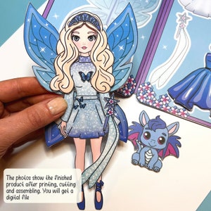 Fairy and Dragon Paper Doll Activity: Printable Dress-up Book for Kids ...