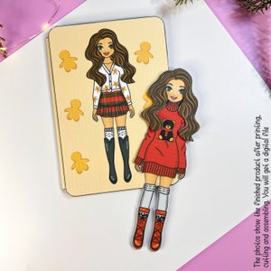 Printable Paper Doll Christmas Paper Doll Dress up Paper Doll Winter ...