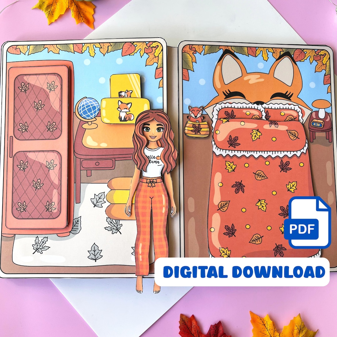 Autumn Dollhouse Paper Doll: Cozy Fall Busy Book - Indoor Activity for ...