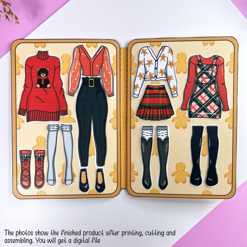 Printable Paper Doll Christmas Paper Doll Dress up Paper Doll Winter