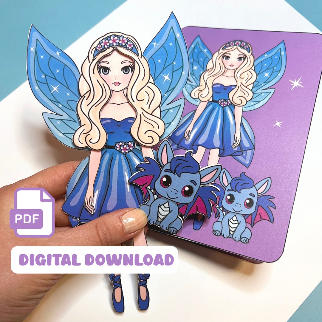 Fairy and Dragon Paper Doll Activity: Printable Dress-up Book for Kids ...