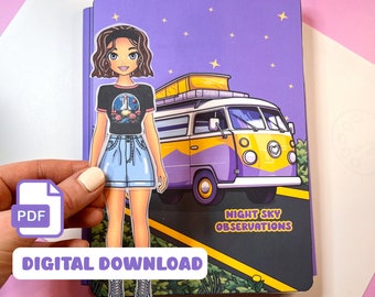 Camping Paper Doll Busy Book: Astronomy Homeschooling Activity | Printable Dollhouse for Kids