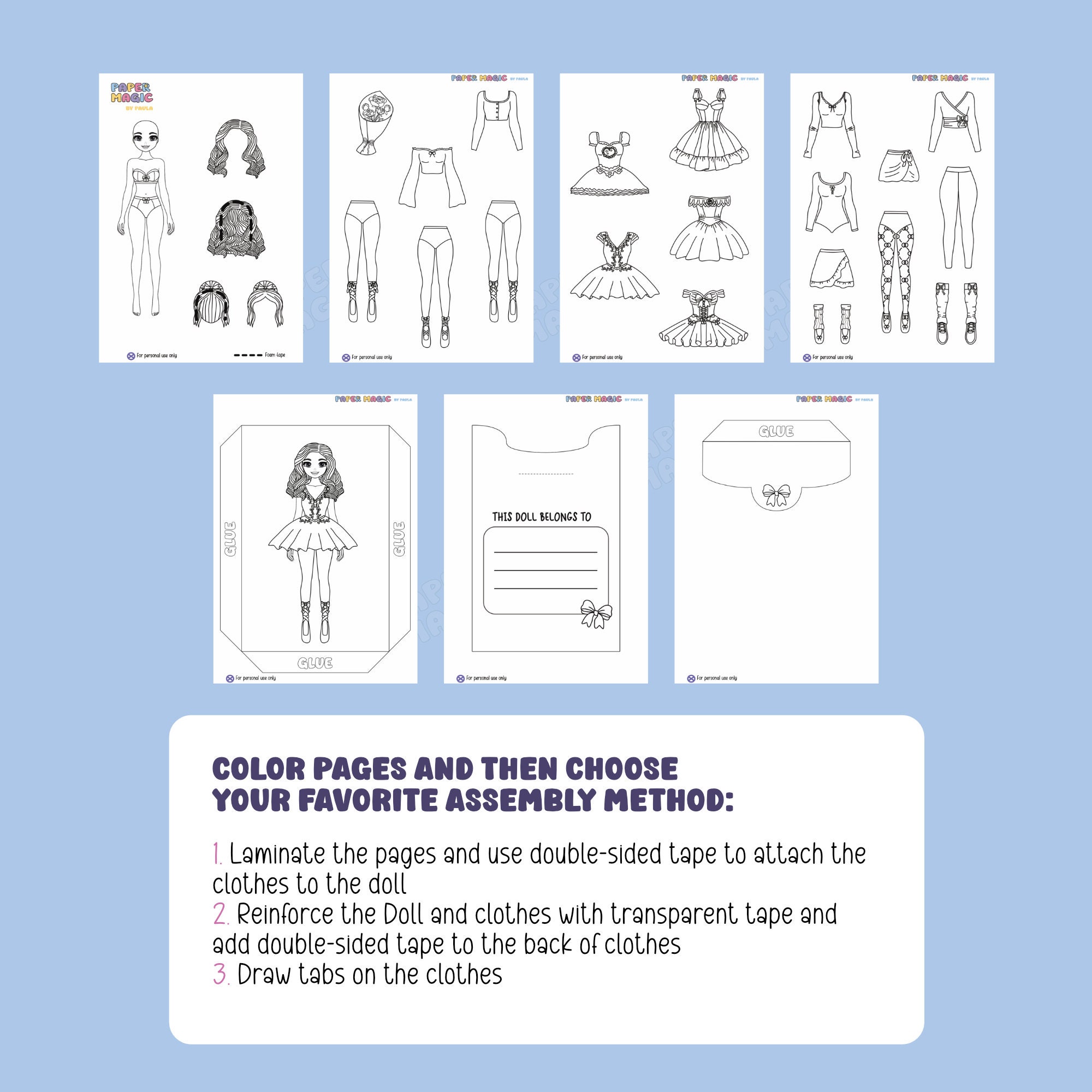 Paper Doll Coloring Pages Ballerina Minimalist Coloring Pages Color ...