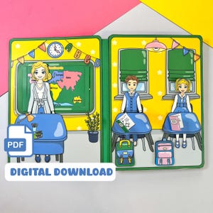 Bambola di carta stampabile per la scuola Libro occupato della casa delle bambole stampabile Prescolare Attività stampabili per bambini La bambola di carta finge di giocare con le attività per ragazze