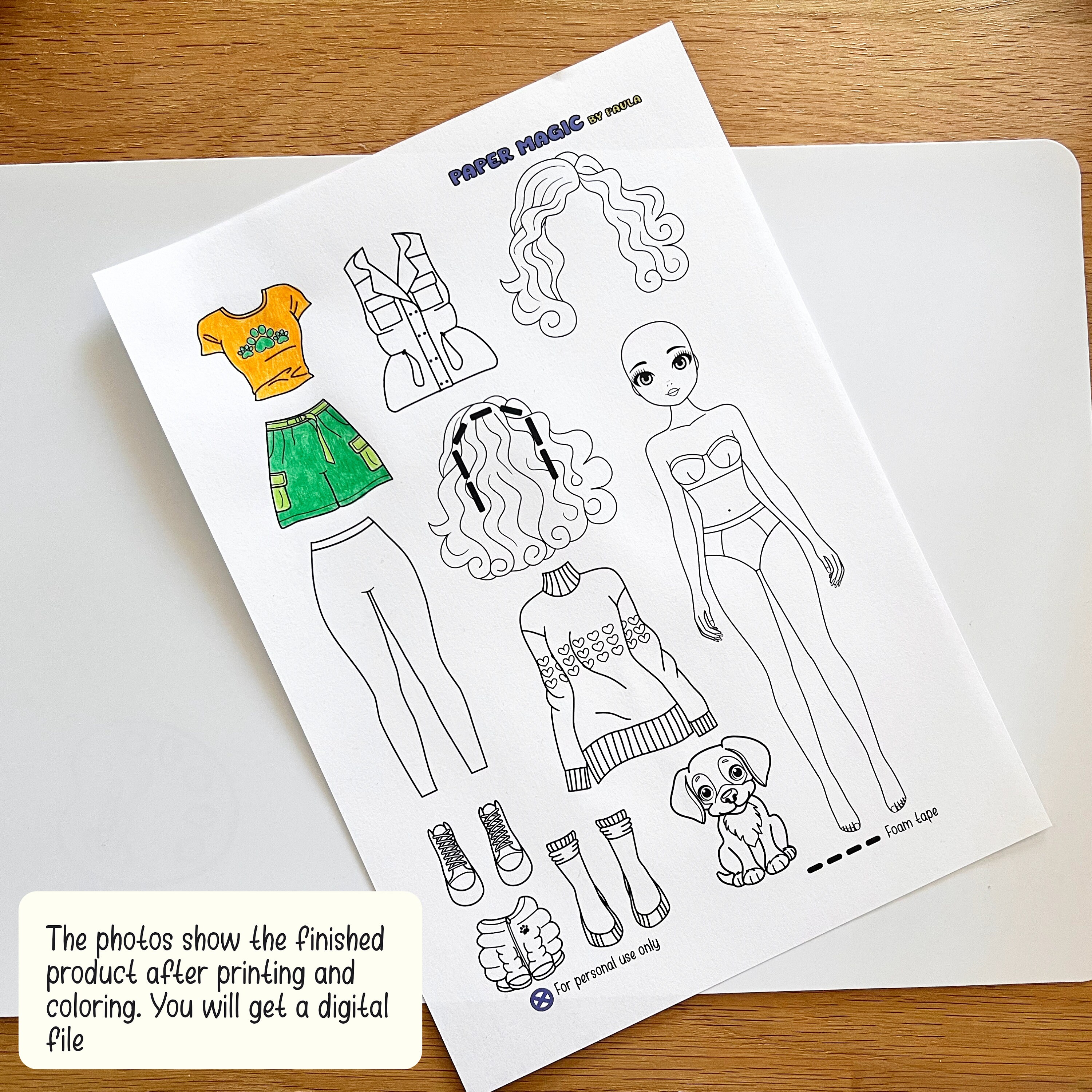 Paper Doll Coloring Pages Paperdoll With Dog Dress up Paper Doll Quiet