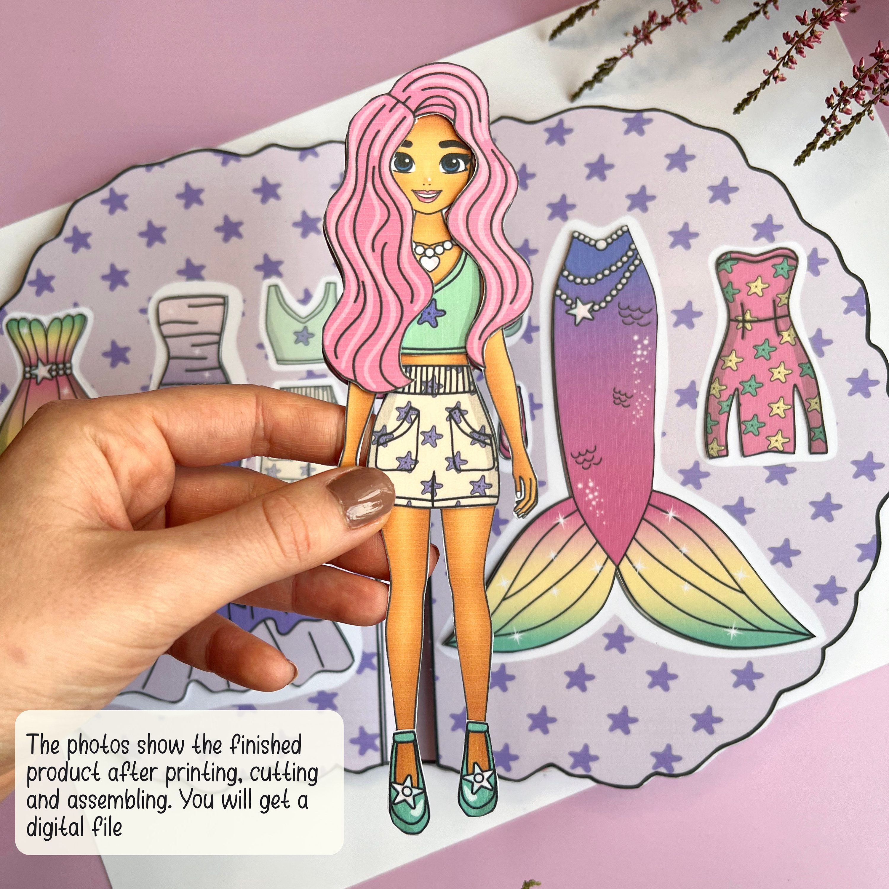 Printable Mermaid Paper Doll and Ocean-themed Activity Book - Etsy