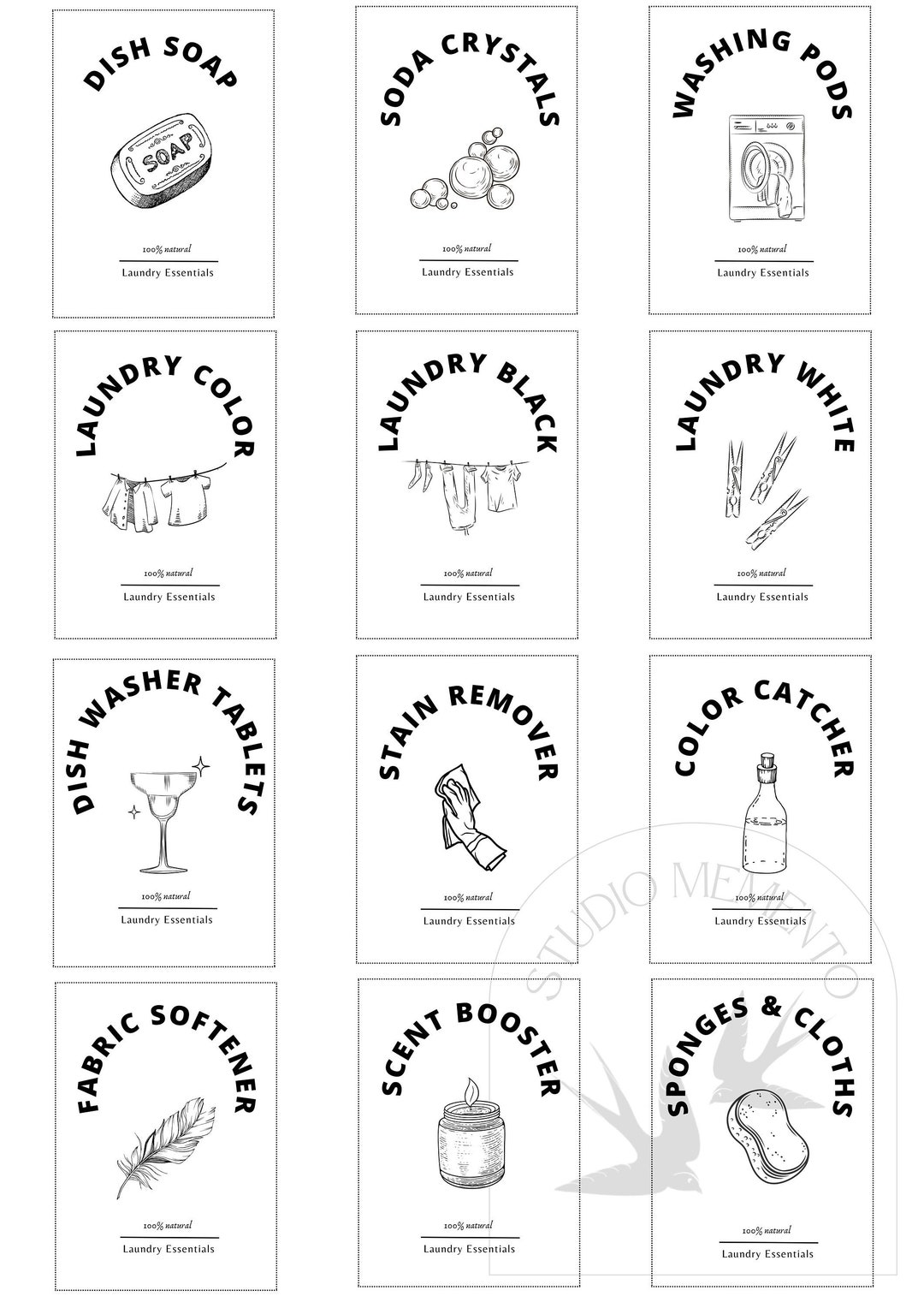Laundry Organizing Labels Personalized Labels for Cleaning & Etsy