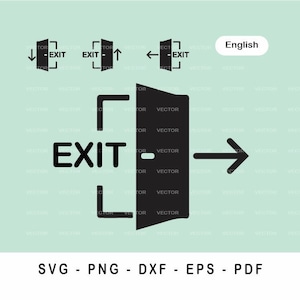 EXIT sign graphics icon vector [ svg png dxf eps pdf ] - Digital download