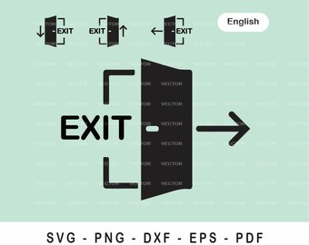 Exit Salida Icon Sign [svg Png Dxf Eps Pdf] - Digital Download - Etsy