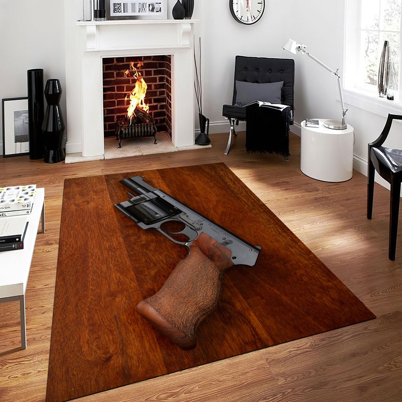 Weapon Rug, Gun Rug, Pistol Rug, Gun Pattern Rug, Rifle Rug, Cowboy Rug
