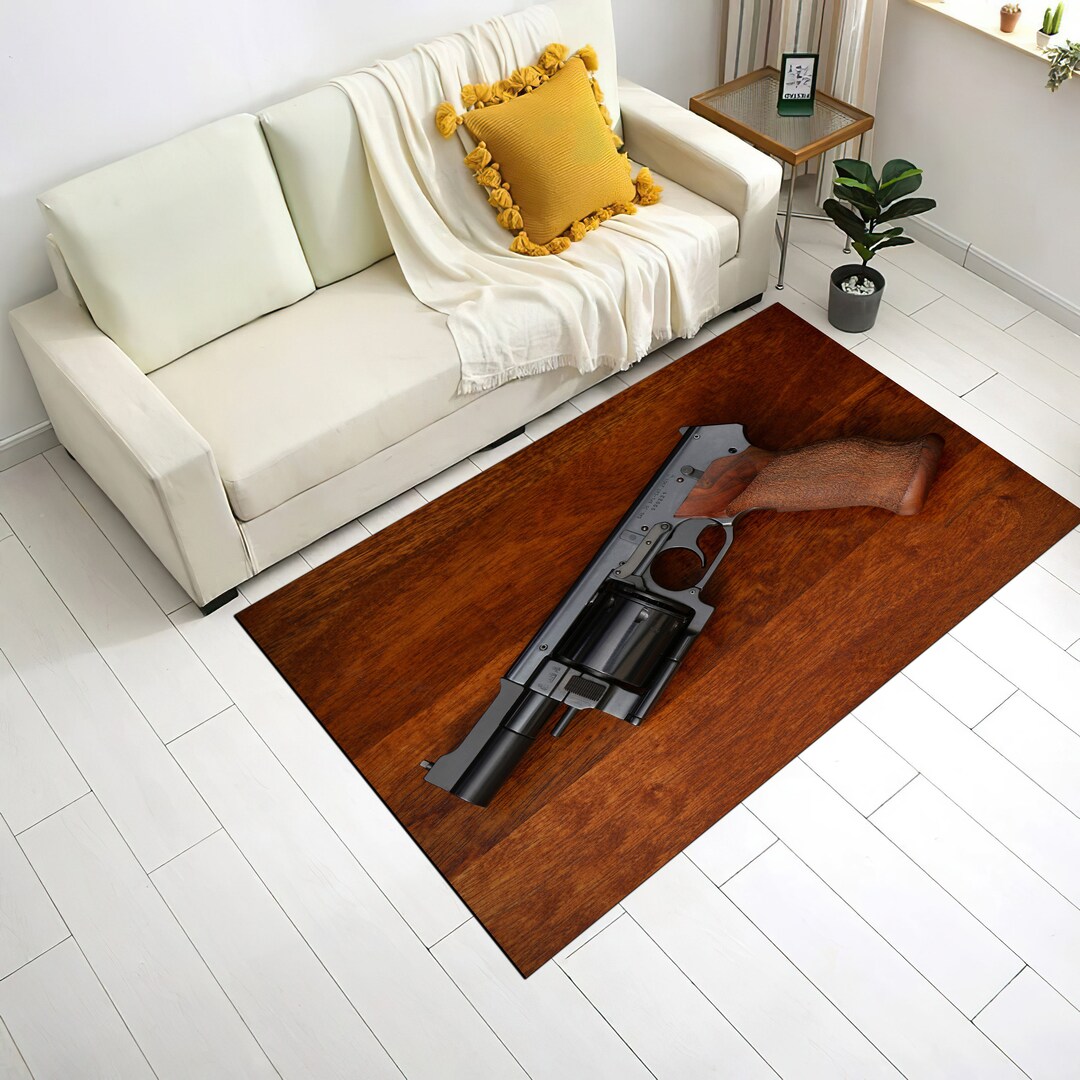 Weapon Rug, Gun Rug, Pistol Rug, Gun Pattern Rug, Rifle Rug, Cowboy Rug