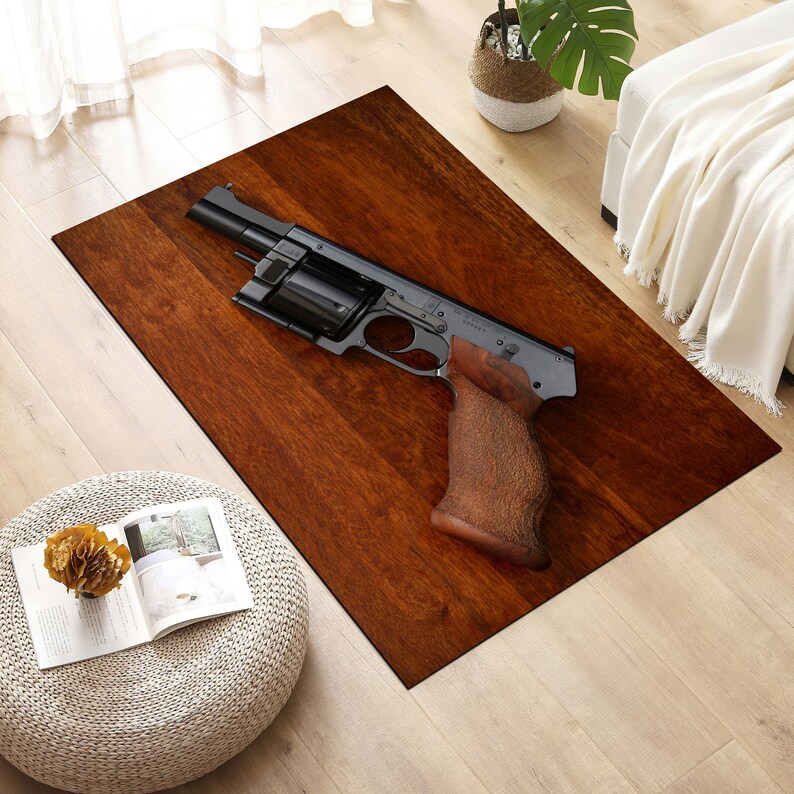 Weapon Rug, Gun Rug, Pistol Rug, Gun Pattern Rug, Rifle Rug, Cowboy Rug