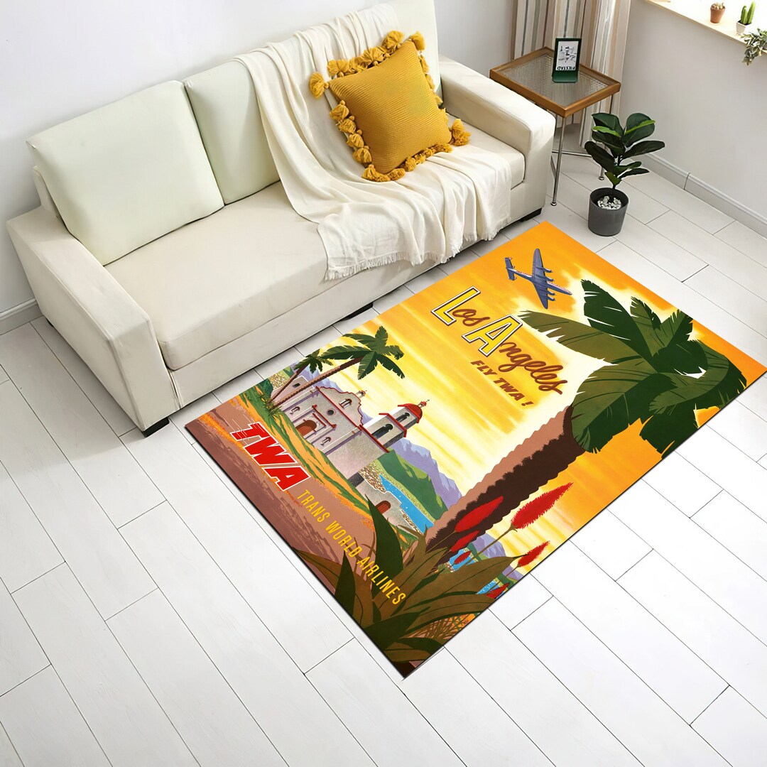 Retro Style South Beach Paradise Los Angeles Rug Vintage 80s Etsy