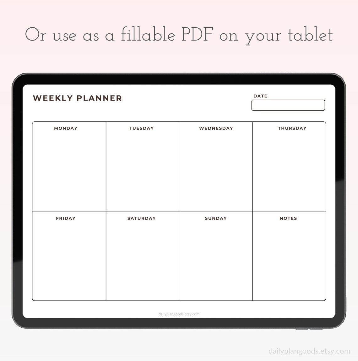 Weekly Planner Printable to Do List, Minimal Weekly Schedule, Weekly ...