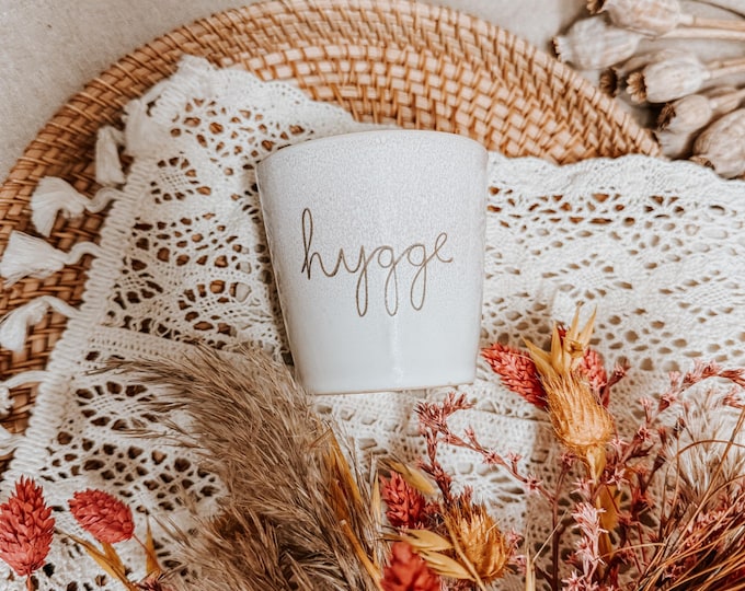 Funny mug with saying, ceramic mug Hygge, coffee mug with lettering, gift for coffee lovers, witty coffee mug