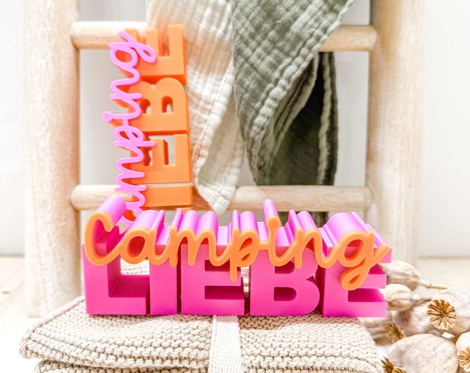 3D lettering "Camping Love" – decoration for campers & outdoor fans