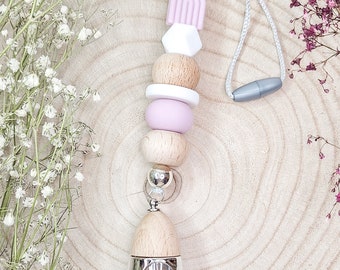 Car diffuser pendant with silicone and wooden beads: relaxation on the go, air freshener for the car, room fragrance with oil,