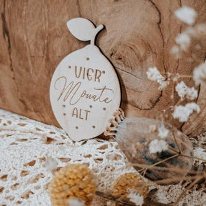 Cartes jalons en bois « Mois » – Ensemble de 12 pièces en forme de citron pour photos et souvenirs de bébé | Cadeau pour bébé | Cadeau de naissance