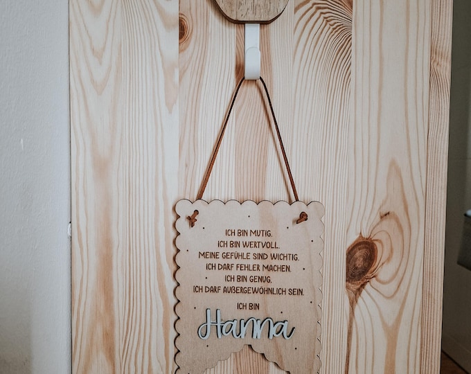 Personalized wooden signs with affirmations – wall decoration for children's rooms – empowering children – encouraging children