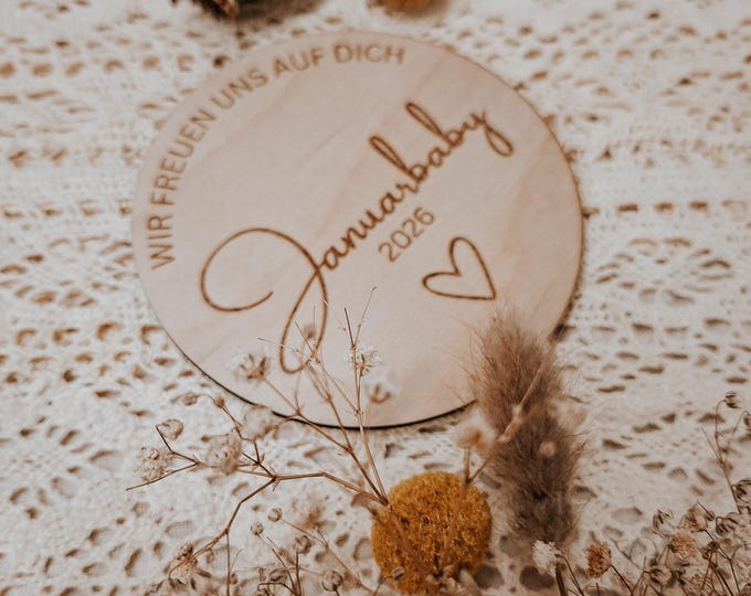 Wooden pregnancy announcement sign, baby announcement, personalized decoration sign – baby bump photo decoration – Boho - Pregnancy