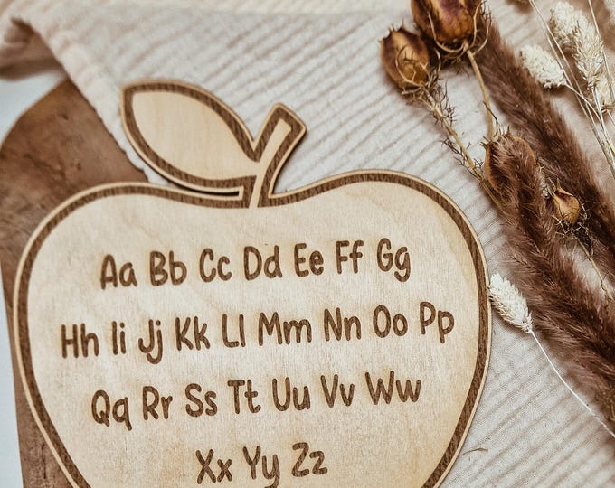 ABC Apple - ABC Pear – Discover the alphabet with ease, letter board, children's room decoration, wall decoration, back to school, learning aid