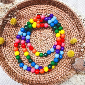 Rainbow mobile phone chain made of colorful beads – mobile phone strap, lanyard, mobile phone strap, cord, crossbody, smartphone accessory