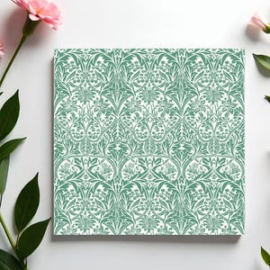 Biglietto d'auguri Bluebell – Design floreale verde salvia William Morris – Biglietto in stile vittoriano per compleanno, matrimonio, ringraziamento o anniversario